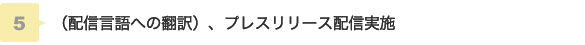 配信言語への翻訳、プレスリリース配信実施