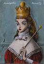 王女に扮するアリス　Alice made up as the queen　oil on canvas　227×116mm 2014