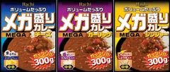 大食いのお客様の声を元に商品化　ボリュームたっぷりメガ盛りカレーシリーズからチーズ・ガーリック・ジンジャーの3種類が新発売！