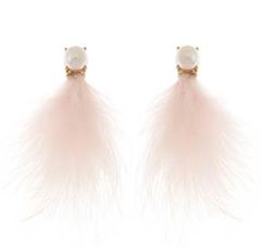 PEARL FEATHER EARRINGS