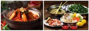 「極上赤から鍋」1人前1,390円(左)、「パクチーレモングラス鍋」1人前1,290円(右)