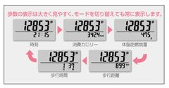 ポケット万歩　EX-500表示画面