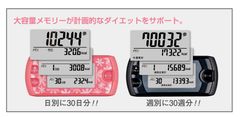 ポケット万歩　EX-500　メモリー画面