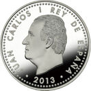 10ユーロ銀貨フアン・カルロス1世肖像面