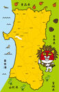 秋田県内の自治体契約状況の地図