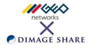 企業ロゴ：ゲオネットワークス×ディマージシェア