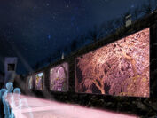 全長140m超！石垣でたどる、100年の物語。この冬、桜色に染まる光の祭典　弘前城　石垣マルチ・プロジェクション