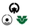 千葉県木更津市、富山県氷見市、広島県東広島市のロゴ