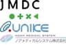 株式会社JMDC、株式会社ユニケソフトウェアリサーチ、ノアメディカルシステム株式会社のロゴ