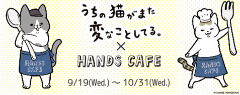 大人気漫画とのコラボカフェが初めて実現 『うちの猫がまた変なことしてる。×ハンズカフェ』 2018年9月19日(水)～10月31日(水)期間限定オープン