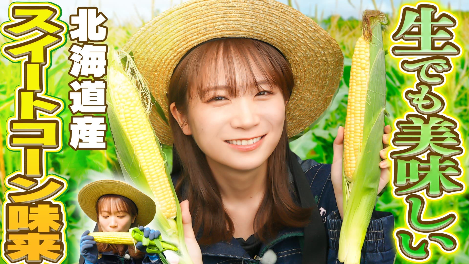 秋元真夏が北海道で生でも美味しいトウモロコシ 「スイートコーン味来」を収穫！