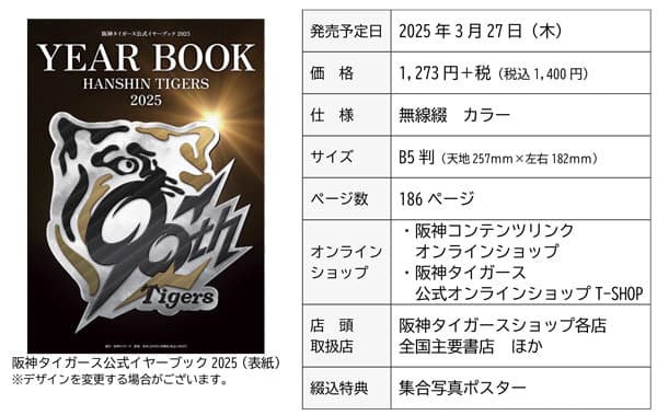 「阪神タイガース 公式イヤーブック2025」 3月7日（金）から通信販売予約の受付開始！！ 2025シーズン開幕のお供に！通販特典あり！