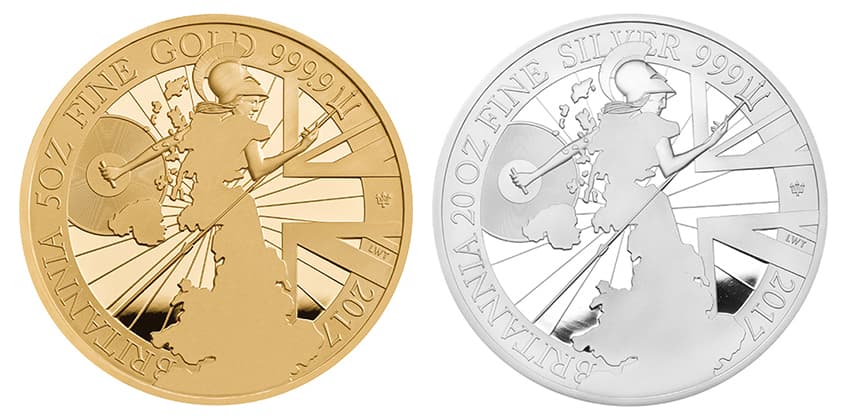 英国を擬人化した不朽のシンボル・ブリタニア金貨発行30周年、 銀貨発行20周年の記念コレクションを8月7日に発売