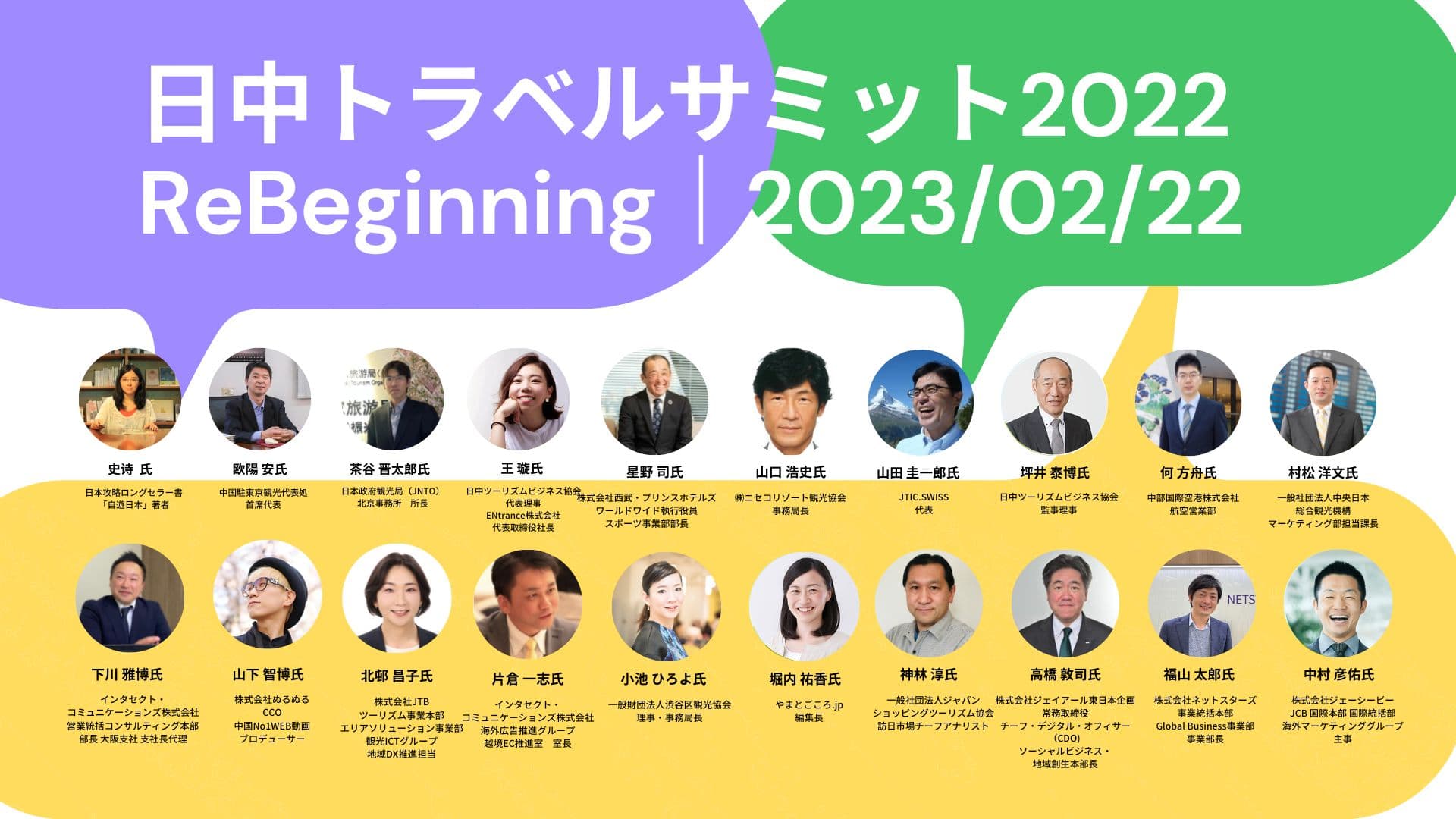 第5回「日中トラベルサミット2022」前夜祭を明日都内開催。22日中国最大級OTA「途牛Tuniu」副総裁等26名の専門家登壇のほか、中国人1万人が選ぶ魅力的日本地域の結果発表も。