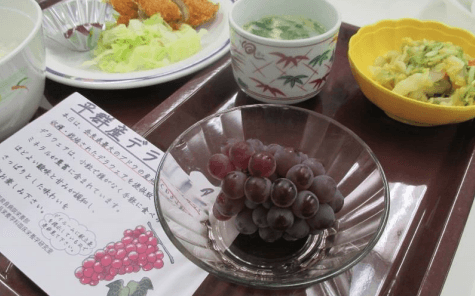 農学部食品栄養学科×近畿大学奈良病院「食事満足度向上プログラム」　とれたての地元奈良県平群町産ブドウを病院食として提供