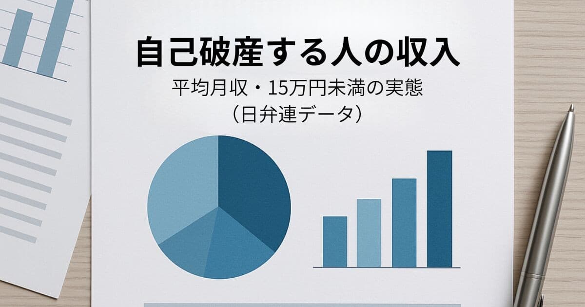 自己破産する人の収入はいくら？平均月収13.8万円・月収15万円未満の実態を公開