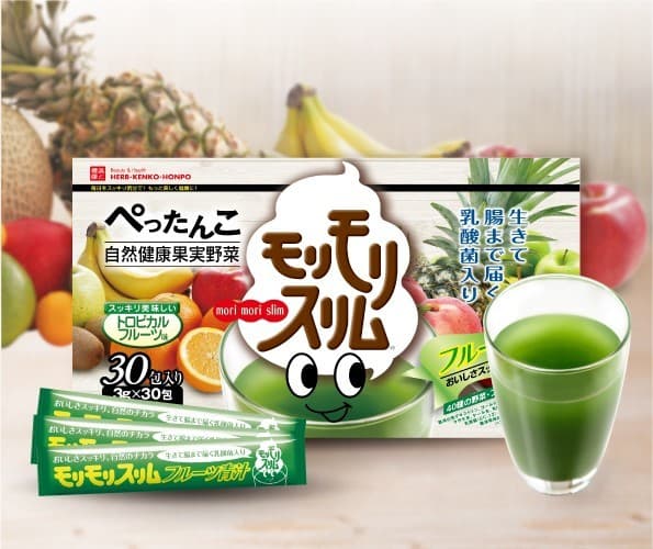 通販市場健康茶部門売上No.1「モリモリスリム」から 生きて腸まで届く乳酸菌入り「フルーツ青汁」が登場 　『モリモリスリムフルーツ青汁』7月19日新発売