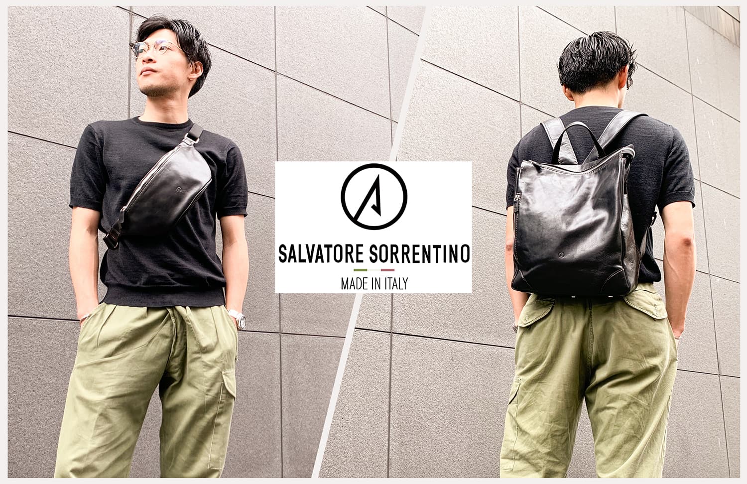 【本場イタリア発！環境に配慮したバケッタレザーを使用】 「SALVATORE SORRENTINO(R)」 (サルヴァトーレ ソレンティーノ) ベーシックアイテムのオールレザーリュックとウエストが新登場