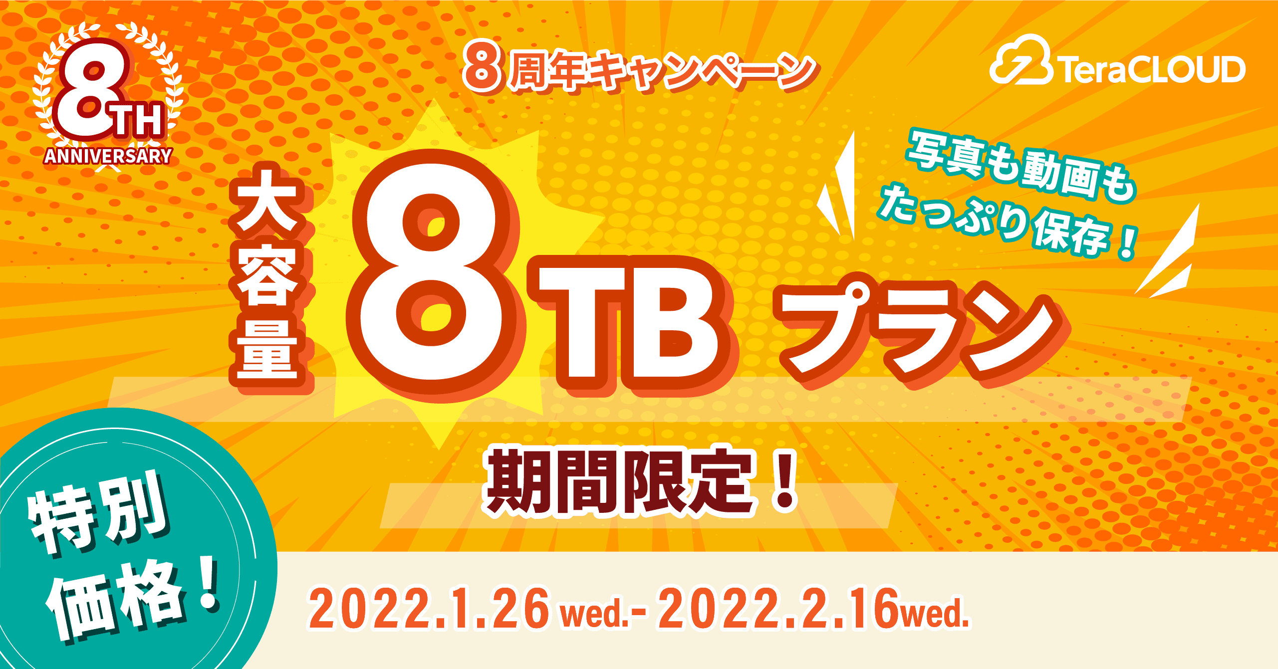 大容量【8TBプラン】が特別価格で登場⭐️容量を気にせず使えるオンラインストレージを今すぐチェック✅