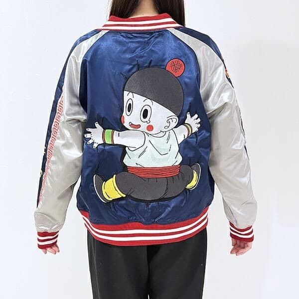 メタリック生地が高級感漂う、ドラゴンボールの名シーンを再現した刺繍が涙を誘う特別デザインのスカジャン!