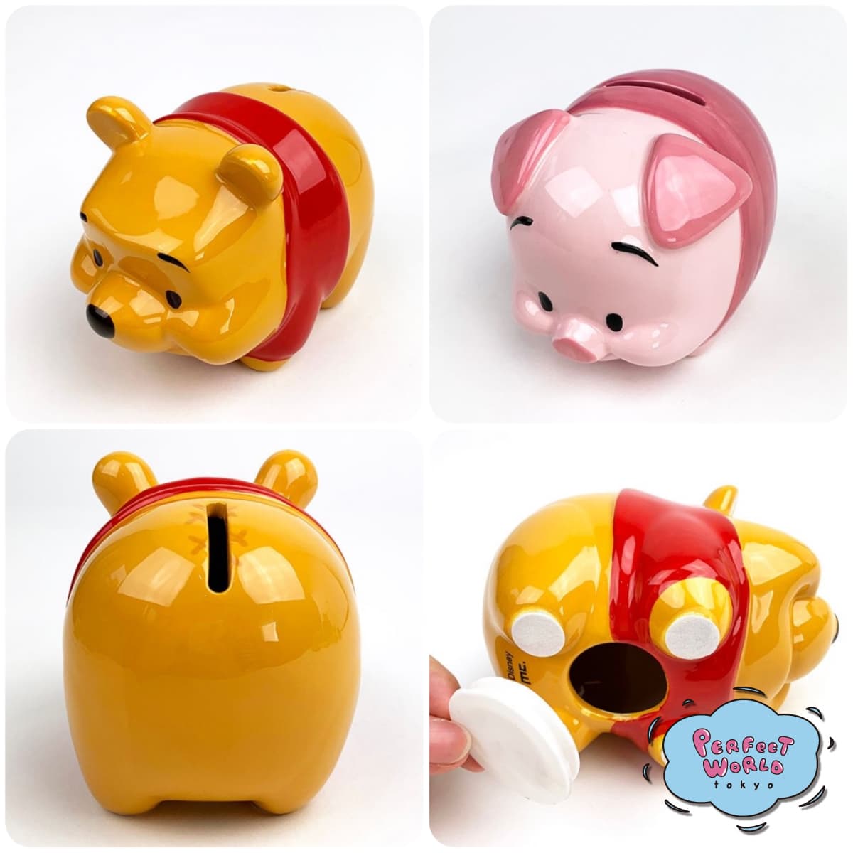 ピグレットはむしろこちらが正しいのでは、、ぽってりかわいいくまのプーさんの貯金箱♪