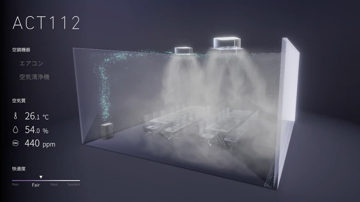 近畿大学がパナソニックと共同で実証実験を開始　気流や空気質を可視化し、室内で過ごす人の意識や行動の変化を調査