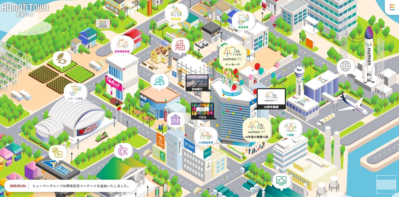 2065年に「なくならない仕事」「新たな職業」は？　“なりたい自分”を考えるための架空の街「Human Town」にヒューマングループ創業40周年記念コンテンツを新たに公開
