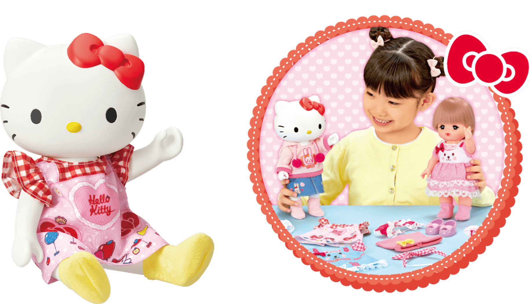 メルちゃんとハローキティのコラボ！ 「おせわだいすき ハローキティ」が新登場！ 主な玩具専門店・量販店で、8月3日(土)に発売いたします。