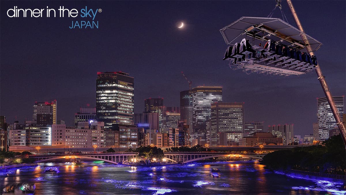空中レストラン「Dinner in the Sky」が、ついに大阪上陸！中之島GATEサウスピアでエキサイティングな食体験を。