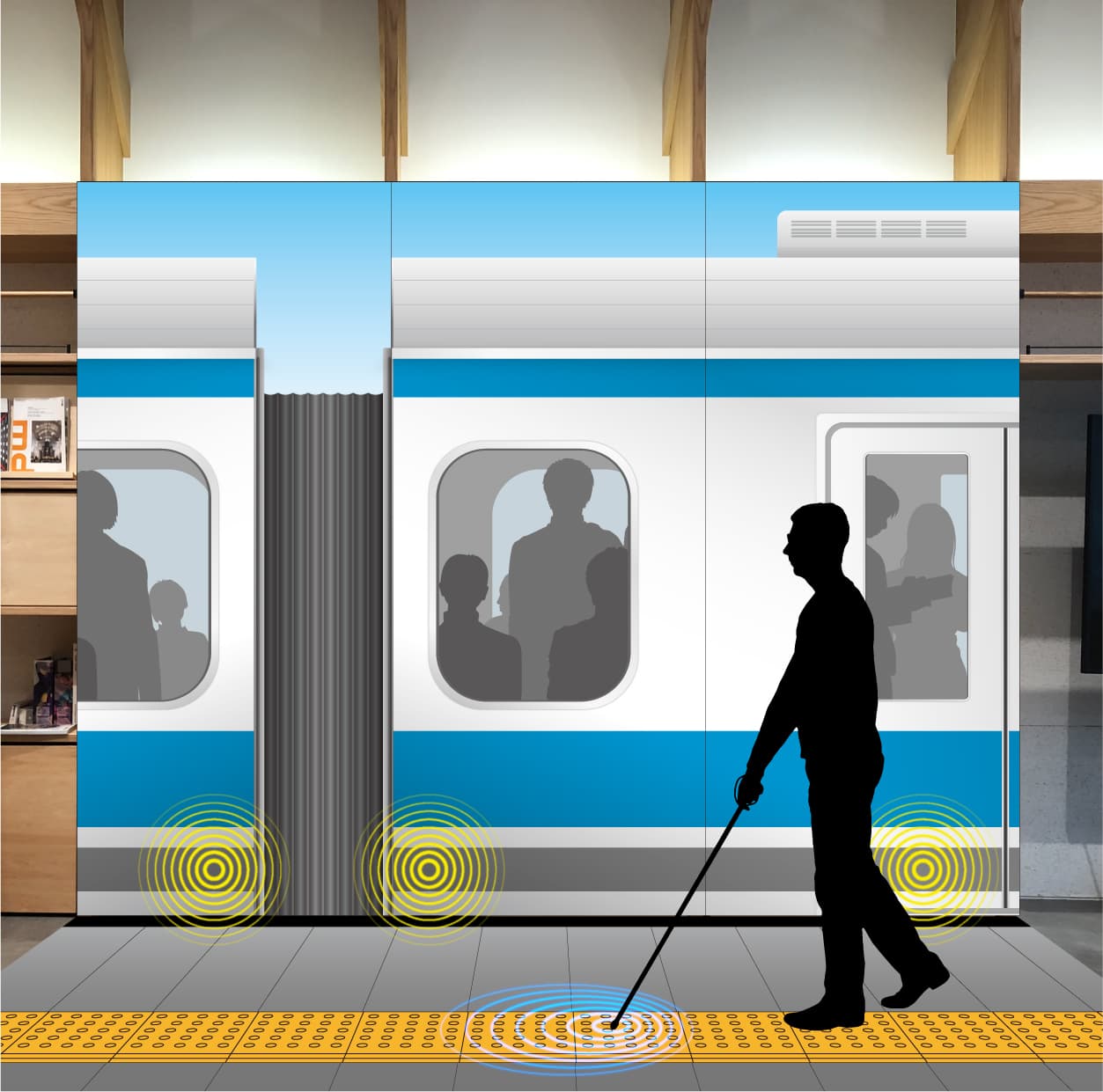 駅ホームなどでの視覚障がい者の安全歩行をサポートする 「視覚障がい者歩行支援システム」の開発について 