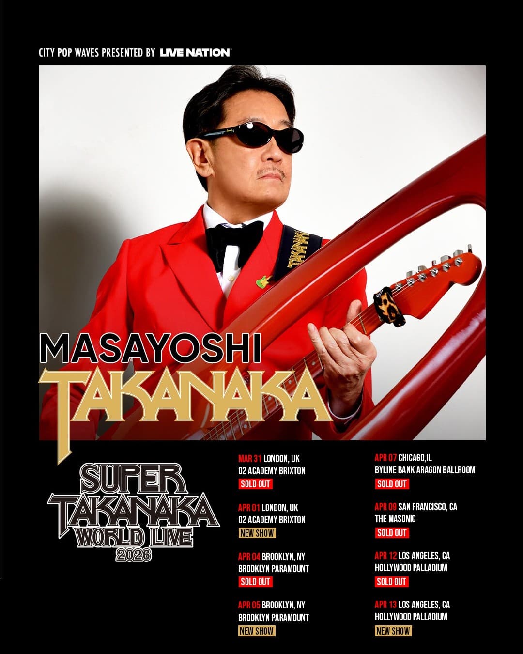 高中正義、初となるワールドツアー5公演が即日ソールドアウト！ ロンドンの会場がO2 Academy Brixtonにアップグレード、更に追加公演が急遽開催決定！