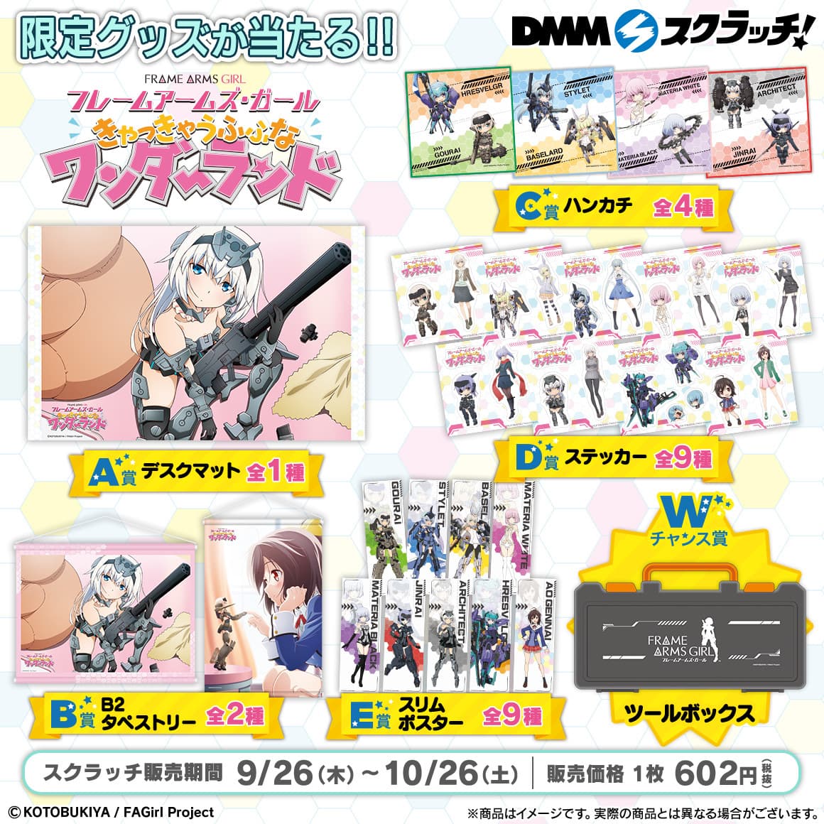DMMスクラッチより 「フレームアームズ・ガール スクラッチ」第2弾が発売！ 描きおろしイラストもラインナップ！