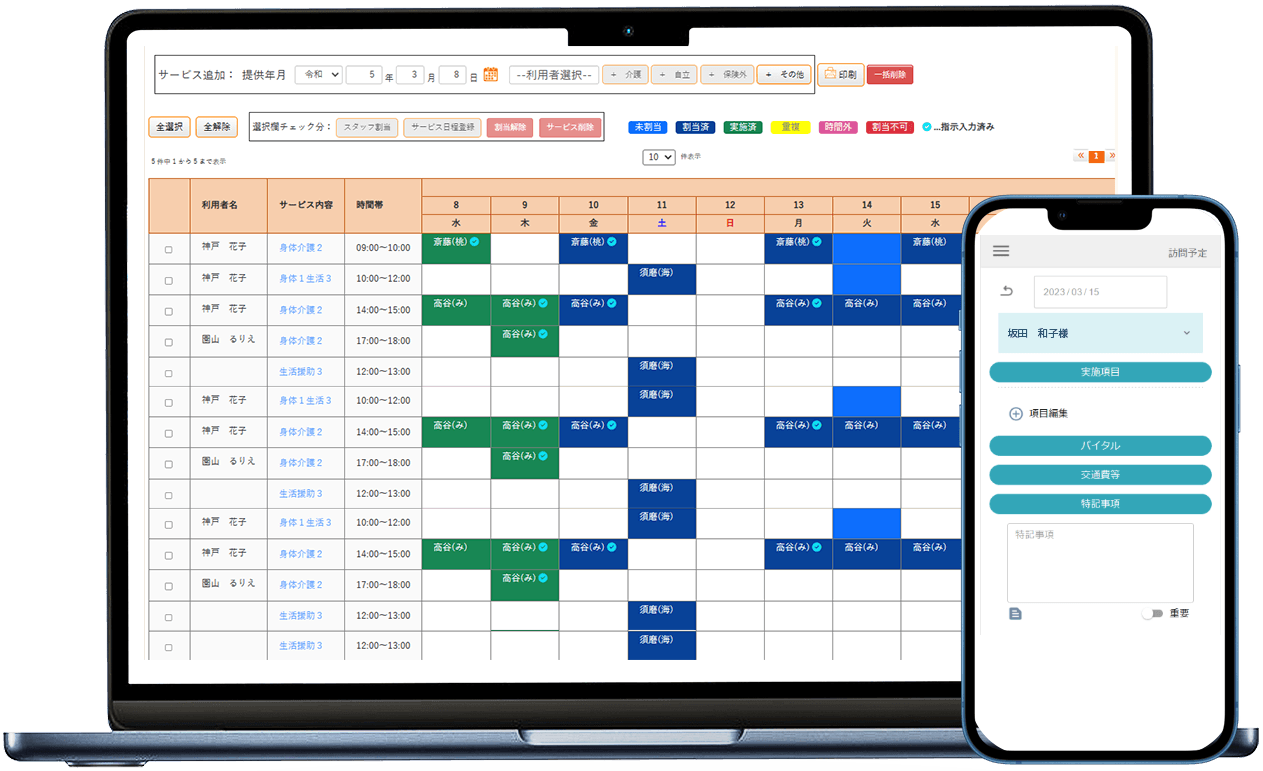 介護保険請求業システム「楽々ケアクラウド」が 「楽々ケアスタッフ」機能をリリース