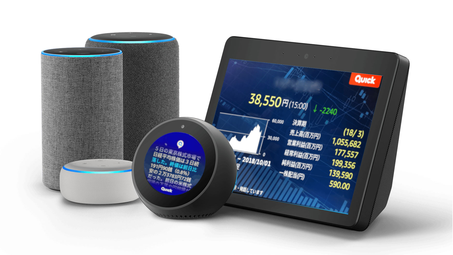 QUICKの株価応答サービスがAmazonが提供する 「Alexa Presentation Language (APL)」に対応