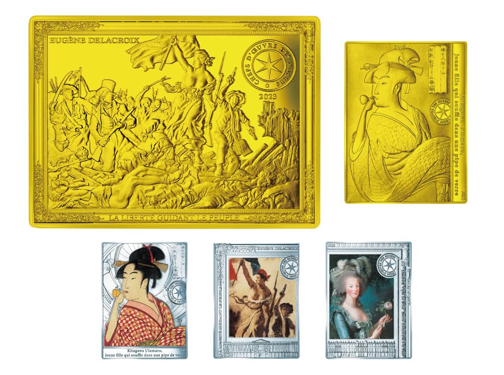生誕270年の喜多川歌麿や、画家ドラクロワ、ルブランが 描いた名画をモチーフにした「世界の美術館 傑作記念コイン」 1月16日(月)より国内金融機関等で“世界先行”予約販売開始