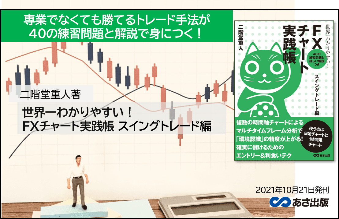 専業でなくても勝てるトレード手法が練習問題と解説で身につく！『世界一わかりやすい！ FXチャート実践帳 スイングトレード編』2021年10月21日発刊