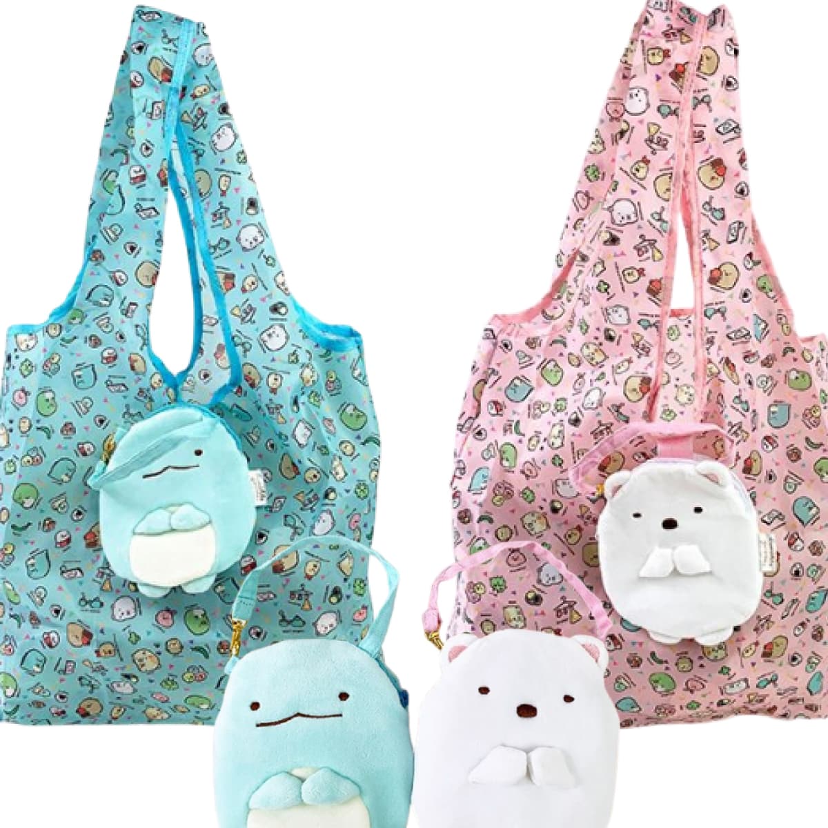 やべーこれ、売れるやつだ、、、マスコットからエコバッグが出てくるあのシリーズ。すみっコぐらしバージョンがでていた。