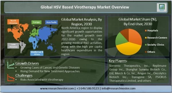 HSVベースのウイルス療法市場ータイプ別（抗癌腫瘍溶解性ウイルス、ウイルスベクター遺伝子治療およびウイルス免疫療法）;アプリケーション別;エンドユーザー別-世界の需要分析と機会の見通し2030年