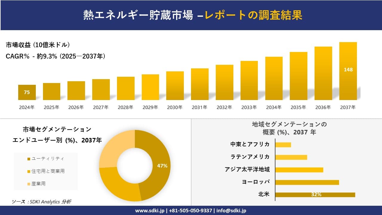 熱エネルギー貯蔵市場の発展、傾向、需要、成長分析および予測2025ー2037年