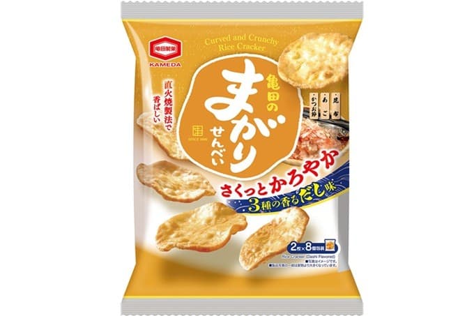 『亀田のまがりせんべい 3種の香るだし味』新発売 “あご・鰹・昆布“3種のだしの香りが広がる