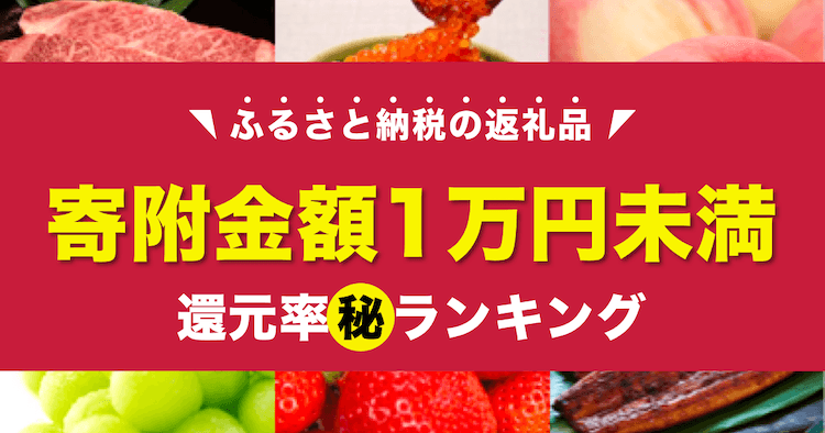 「1万円未満の寄附限定」ふるさと納税の還元率ランキングBEST13を発表【2021年】