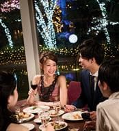 夜はガーデンイルミネーションを点灯