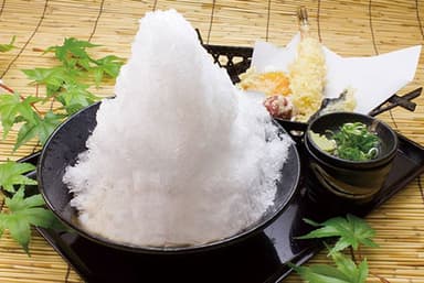 かき氷そば　天ぷら添え