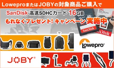 Lowepro／JOBY SanDisk SDHCカードプレゼントキャンペーン