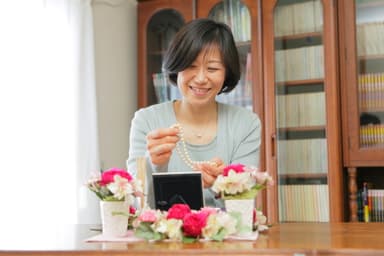 思い出の品も一緒に飾って