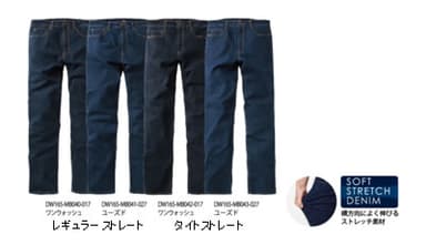 ソフトストレッチ・ジーンズ(インチ：28,30,32,34,36)