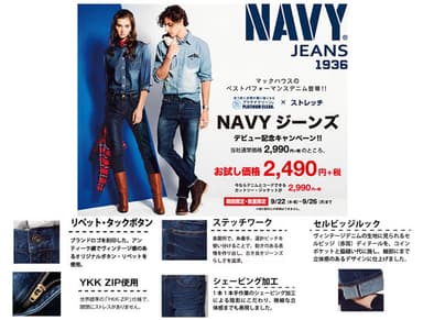 ベストパフォーマンスジーンズ 「NAVY JEANS」