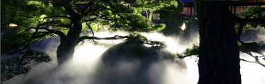 披雲閣庭園 ライトアップ＆ミストシャワー