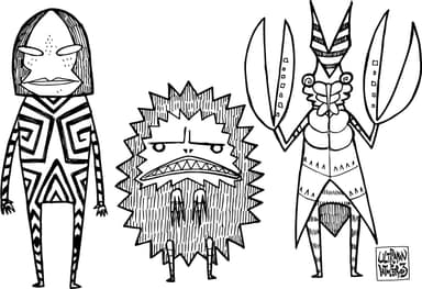 「SONIC」氏 描き下ろしイラスト(ダダ・ピグモン・バルタン星人)　(C)円谷プロ