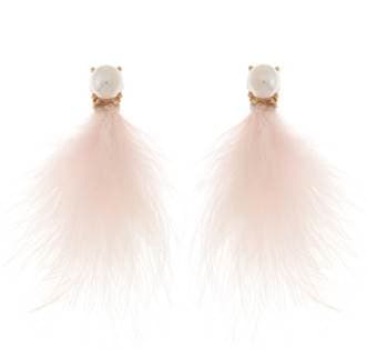 PEARL FEATHER EARRINGS